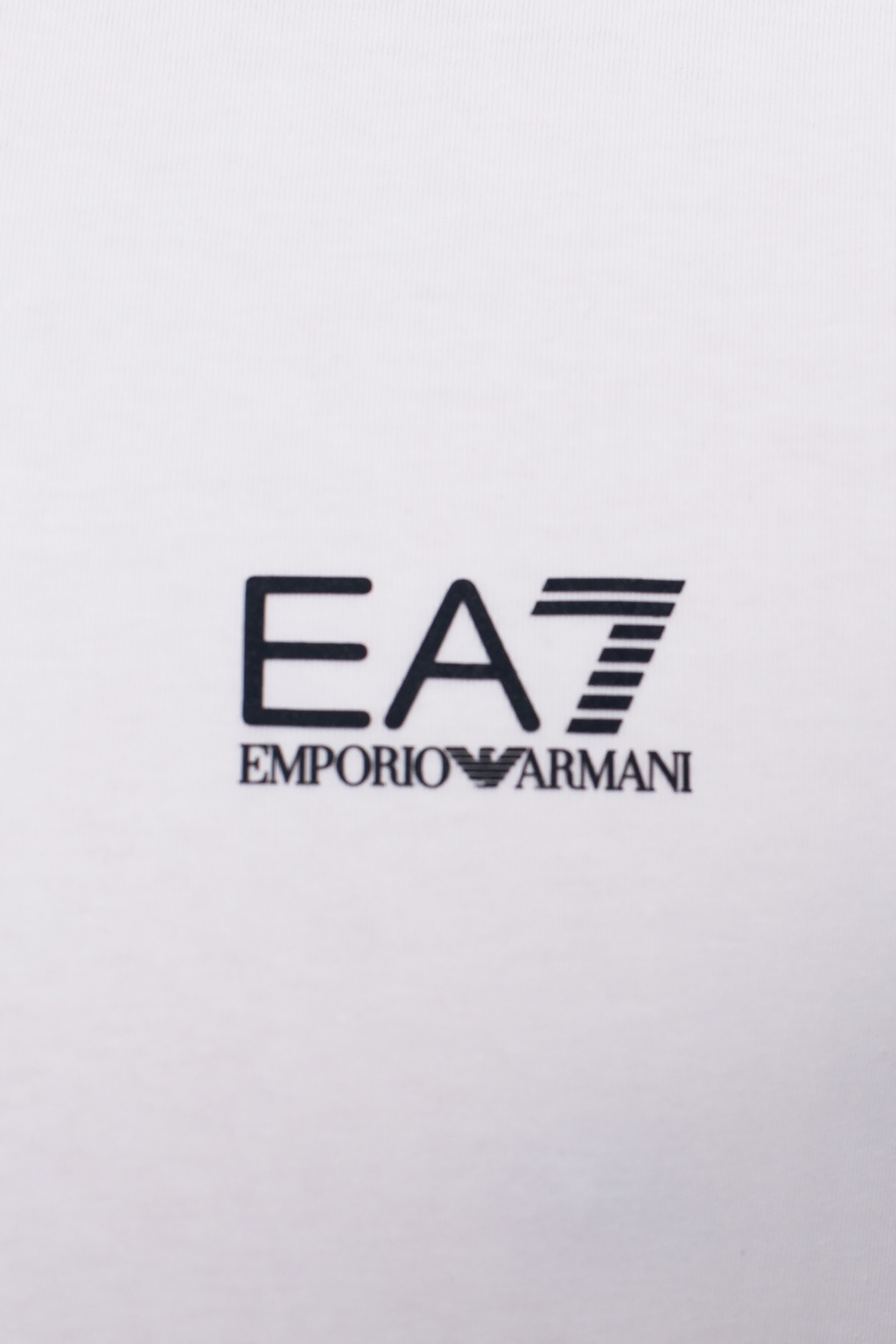 Emporio Armani Kids logo-print collar shirt Camiseta con logo en lateral en blanco Logo Series de Armani